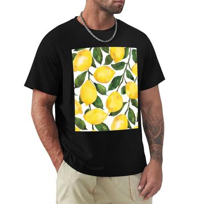 Le Le Zitronen T-Shirt Sportfans Koreanische Mode für einen Jungen Lustiges Shirt Baumwolle Einfache T-Shirts Herren