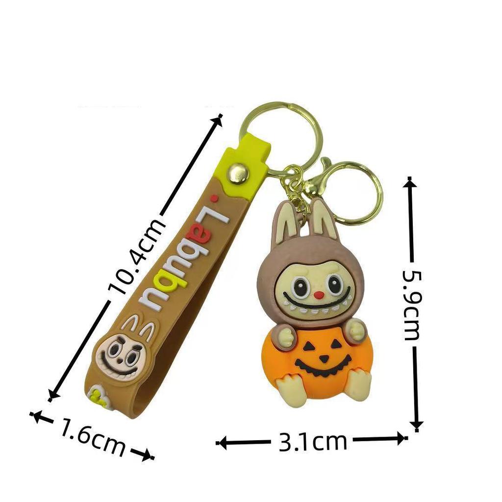 2ks Dýně Labubu Labubu Klíčenka Přívěsek Roztomilý Halloweenský Přívěsek na Tašku Závěsný Dárek