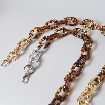 New Fashion Woman Bag Accessory Detachable Part Replacement Chain Leopard Gold Silver Acrylic Strap Women Shoulder Handle Chain