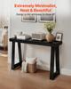118 cm Console Table, Modern Desk Behind the Couch, Wooden Rectangle Entrance Desk, Narrow Long Sofa Table Accent Stand for Hallway, Bedroom, Living