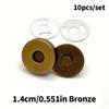 10SETS Round Magnetic Buckle, Metal Invisible Snap, Suitable for DIY Bags, Wallets, Handmade and Accessories - Seam-Free Hidden Magnetic Button
