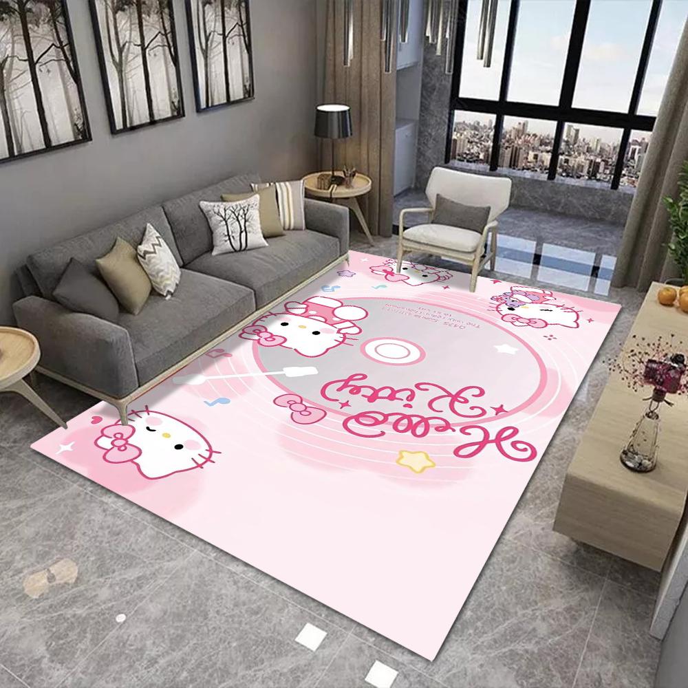 

Sanrio Hello Kitty Кавайный ковер для гостиной и спальни, прикроватный диванный коврик, розовый декор комнаты, подарок для энтузиаста 40X60CM
