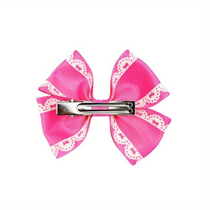 Bohemian Lace Ribbed Bow Hair Clip for Children