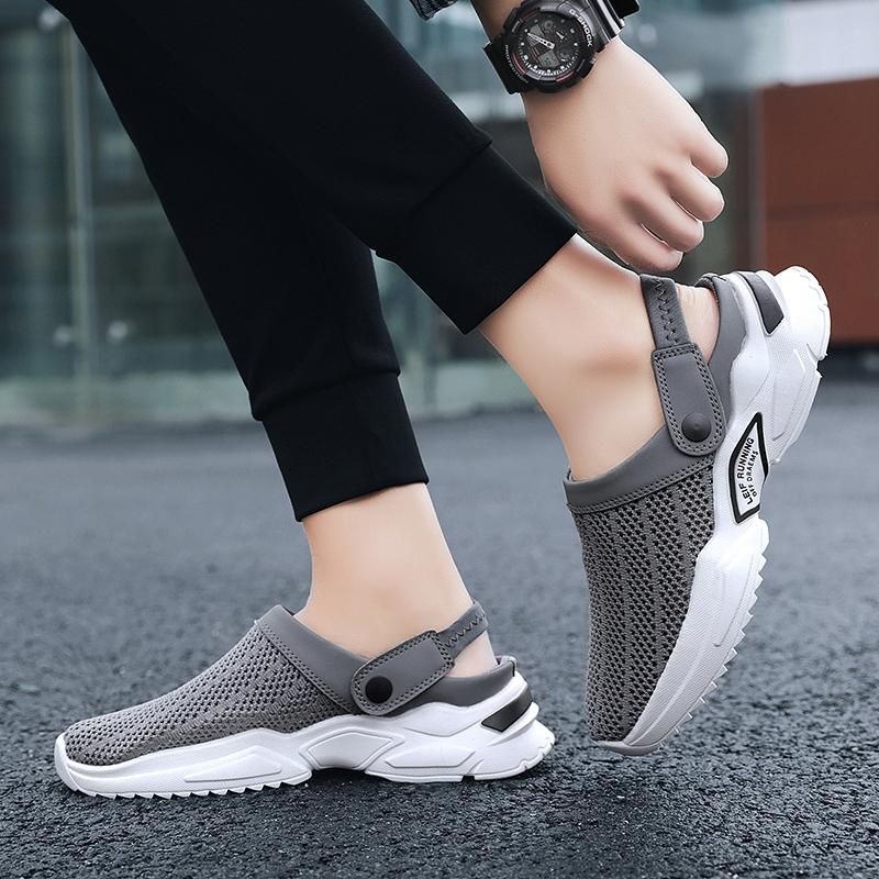 Fashion Men Sandals Platform Sandals Designer Mesh Mules Breathable Padded Beach Slippers 2025 Slip on Lightweight Men Sneakers