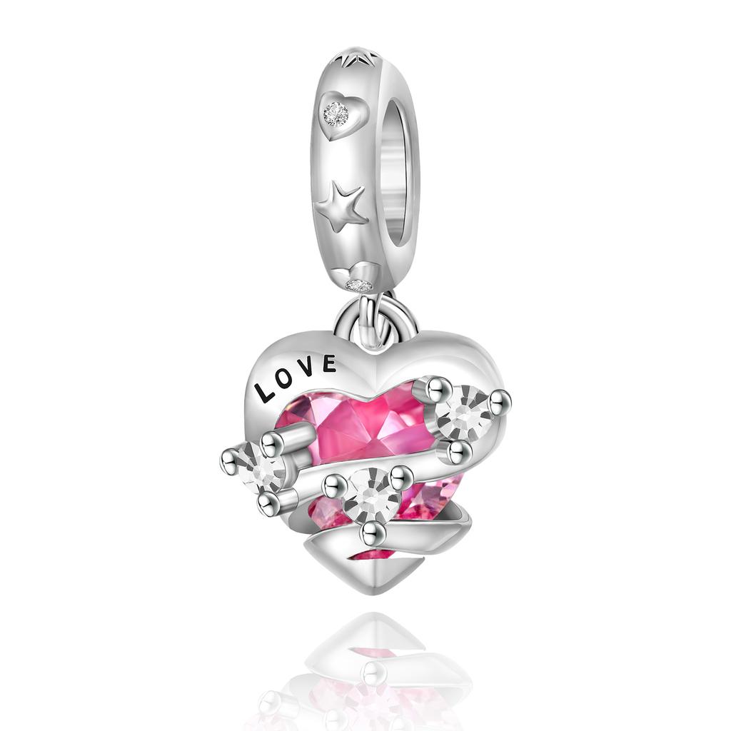 Brand New Copper Metal Charm Bead Components Bead Component Red Cherry Strawberry Love Heart Charm Bead Component Compatible With Authentic Original