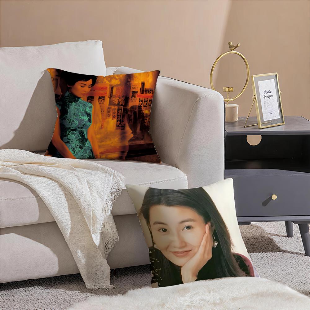 Chinese Nostalgic Reminiscent MMaggie Cheung Cushion Cover Throw Pillow Cover Hidden Button Durable Polyester Chair Cushion
