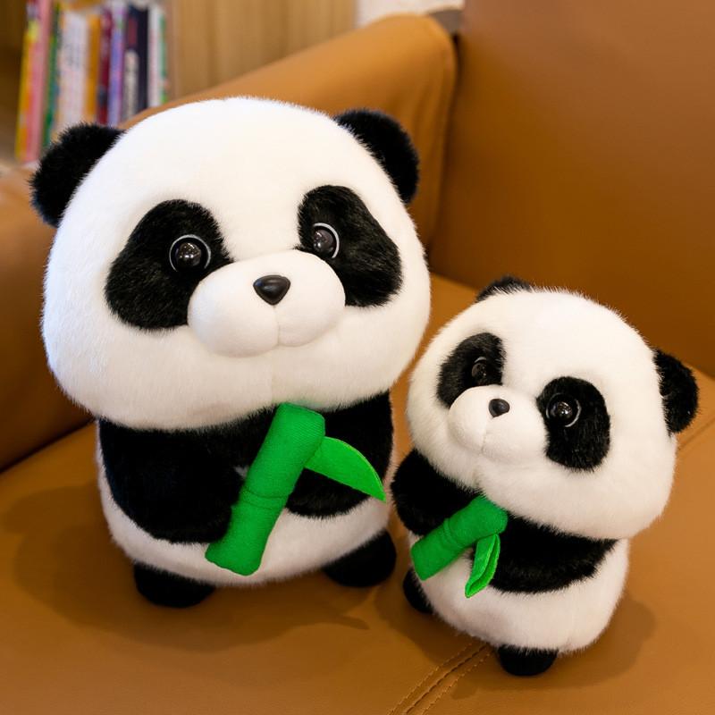 Panda Giant Gluttony Plush Toy Holding Bamboo Doll Travel Souvenirs Gifts Child