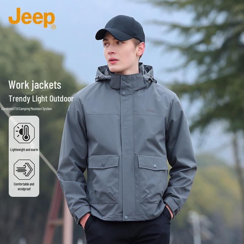 JEEP Men's Spring Hooded Outdoor Jacket