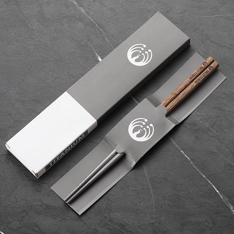 Premium Titanium & Wood Chopsticks: Elegant High-Value Tableware for Your Home
