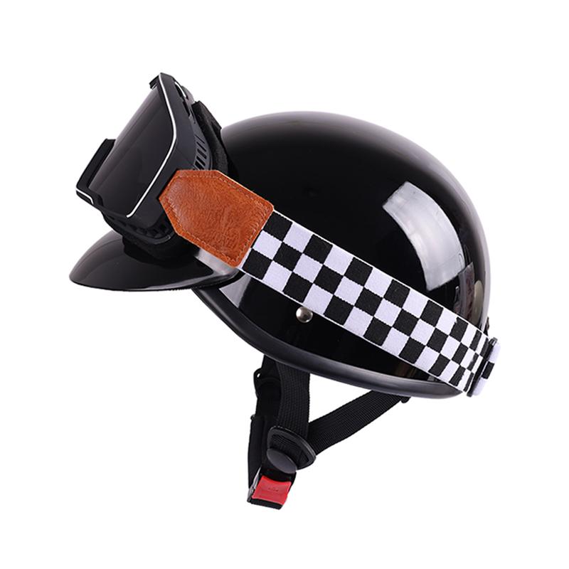 Retro Motorcycle Half Helmet, Scoop Helmet Cruising Motorcycle Helmet, Universal for All Seasons