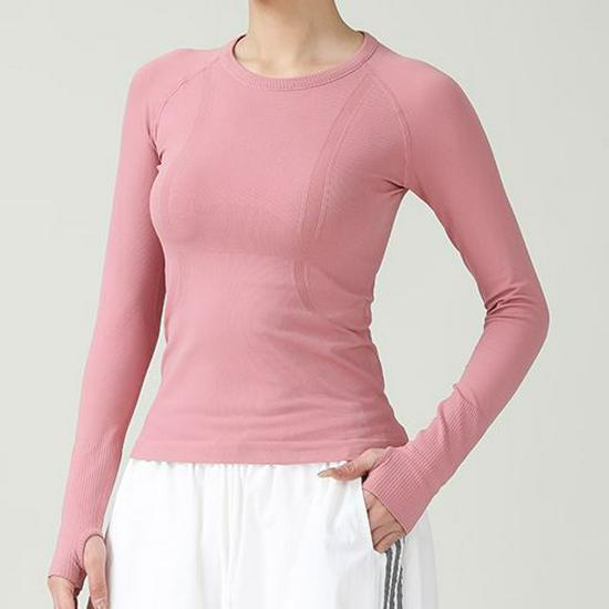 Women's Yoga Slim Fit Quick Dry Long Sleeve T-Shirt - Comfortable Round Neck Fitness & Pilates Wear