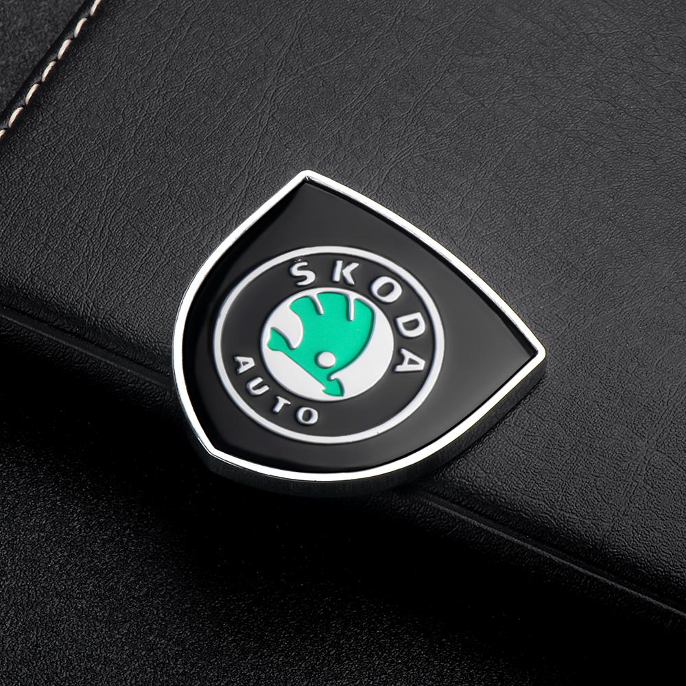 Car Styling 3D Meta Auto Door Shield Emblem Car Body Badge Sticker for Skoda Octavia MK2 MK1 2 3 A5 A7 A8 Fabia Karoq Superb Rapid Kamiq