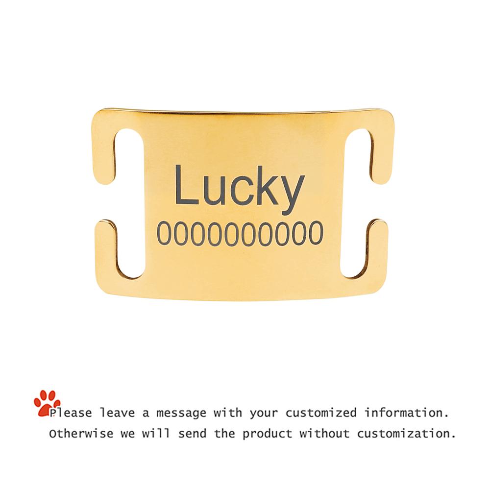 Curved Personalized Name Cat Dog Collar Accessories Anti-lost ID Tag Custom Pet Collar Nameplate Engraving Black Silver Golden