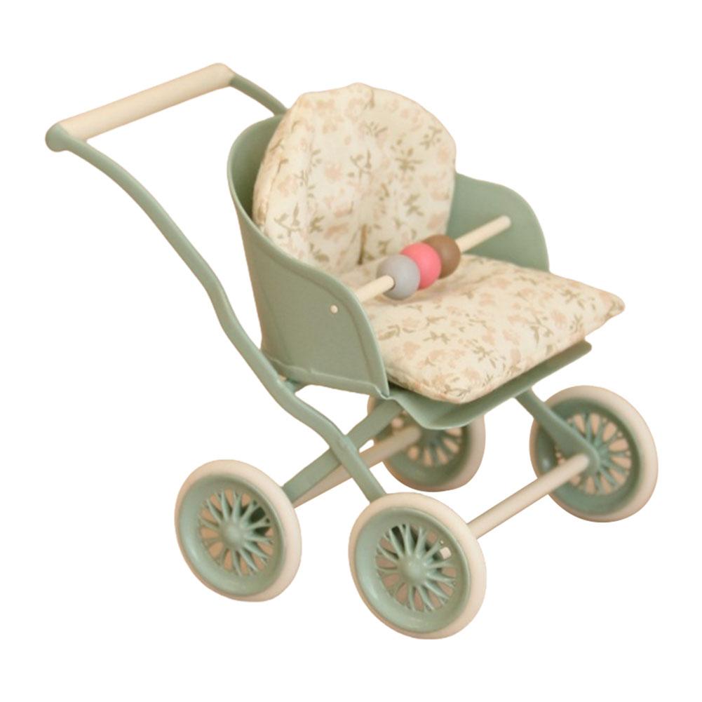 1:12 Miniature Artificial Furniture Baby Stroller Dollhouse Miniature Baby Carriage Dollhouse Furniture for  BJD OB11 Doll House