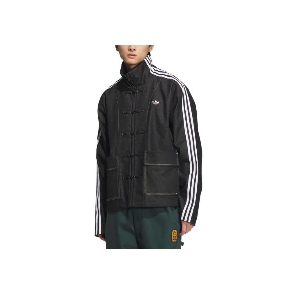 Adidas Originály CN TT Džínová Móda Pohodlná Měkká Volná Bunda Unisex Bunda Černá JW1969