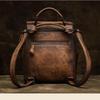 Johnature Retro Genuine Leather Bag Solid Color Backpack Handmade Cowhide Large Capacity Women Backpacks Travel Bags