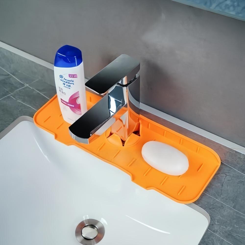 Reusable Kitchen Silicone Sink Faucet Mat Splash-proof Guard Countertop Protection Rubber Drying Pad Tray Kitchen Accessories