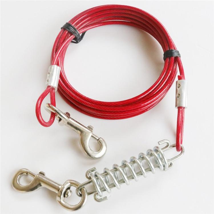 Anti-Bite Steel Wire Rope Dog Tie Out Cable Leash for Dog красный