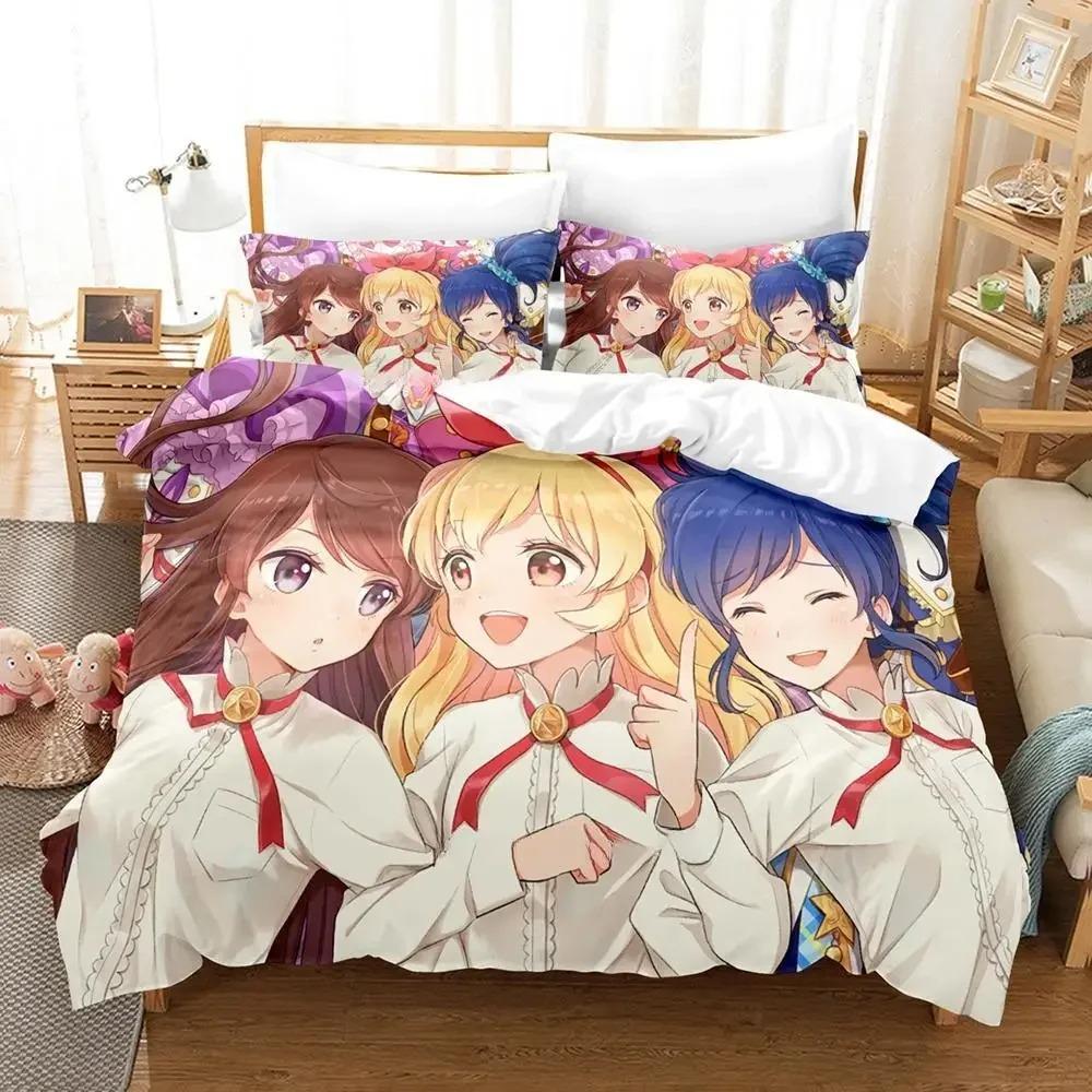 Cozy Lightweight Single Twin Full Queen King Aikatsu Size Bed Adult Kid Bedroom Sets 3D Print Anime Quilt
