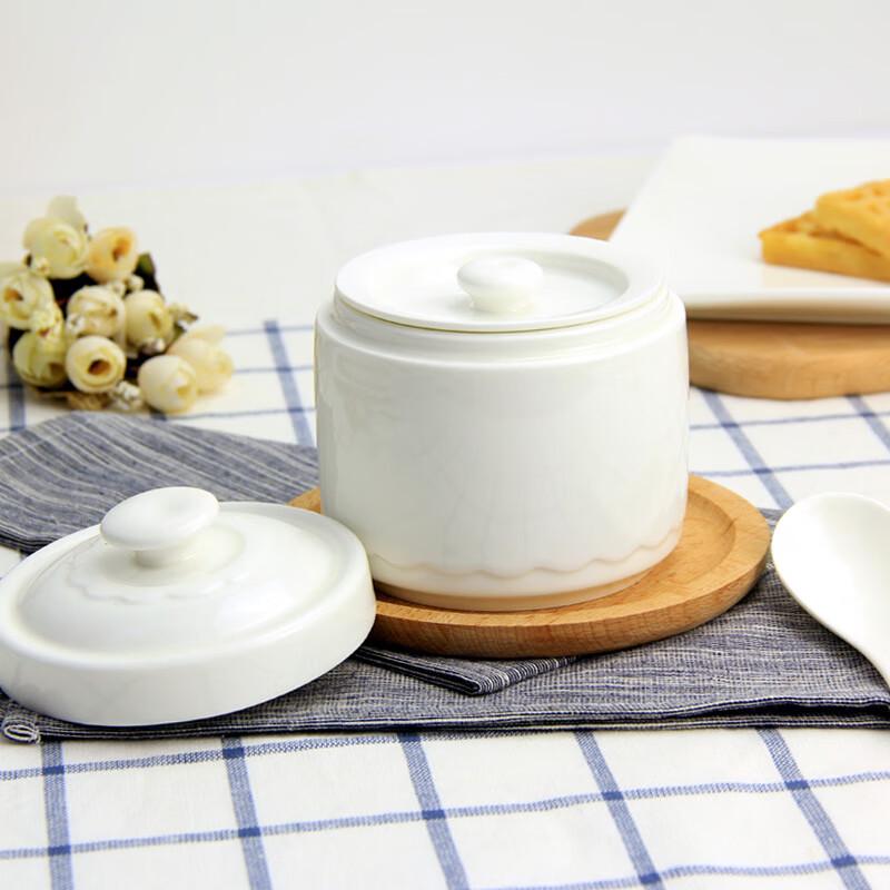 

Changbaosen Round White Porcelain Double-Lid Stew Pot