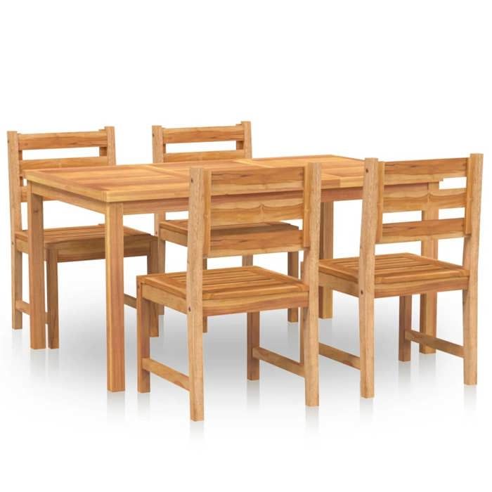 VidaXL Ensemble à manger de jardin 5pcs Bois de teck massif, meubles de jardin, meubles d'extérieur, table et chaise de 3157185