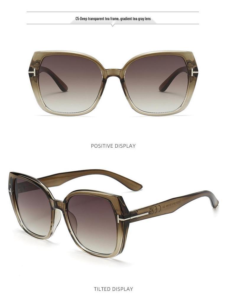 Women's Oversized Retro Square Sunglasses - High-End Sun Protection for Men & Women, Trendy European American Design