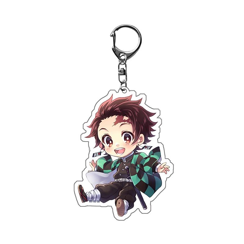 Anime Demon Slayer Kimetsu No Yaiba Llavero Anillo Dibujos Animados Kamado Tanjirou Kamado-Nezuko Tomioka Giyuu Figura de Acción Modelo Regalo