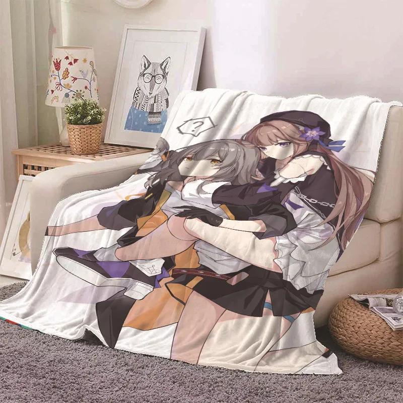 Anime Honkai Star Rail Kafka Flannel Blanket Cute Cartoon Printed Warm Soft Blankets Home Bedding Decor Winter Blankets