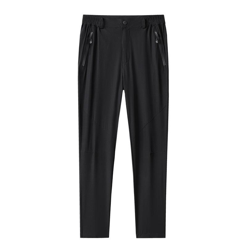 Men's Summer New Ice Silk Quick-drying Casual Pants Green Boys Running Sports Solid Color Straight Versatile Trousers Men