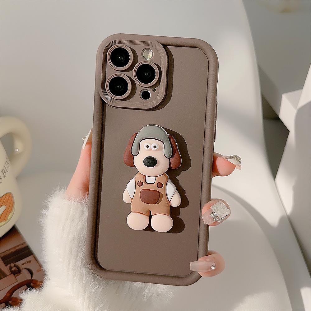 Cartoon Trendy Brand Phone Case for Apple IPhone 15 Pro Max, 3D Dog, 13 Dropshipping, 11 Full-coverage Protective Case Huawei