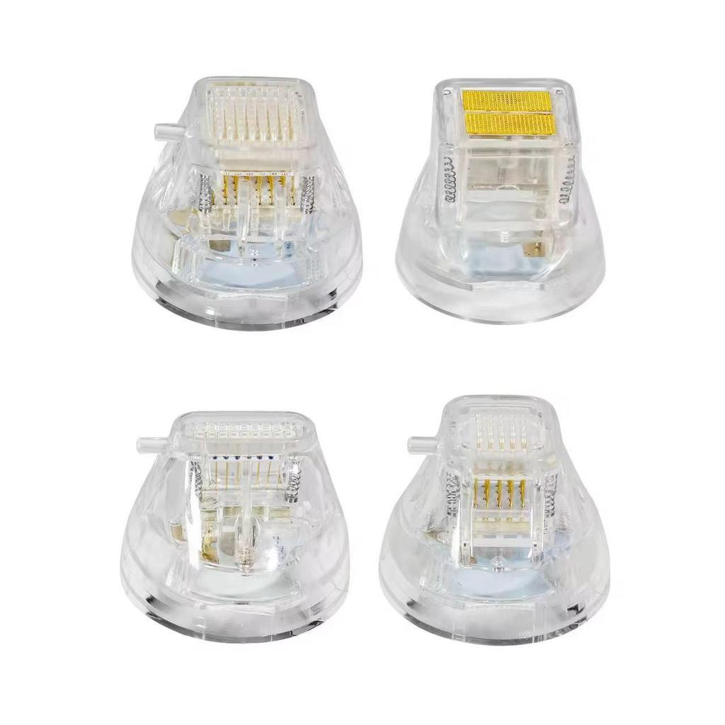 Gold RF Microneedling Device with Dual Handles and Ice Hammer for Pore Shrinking and Skincare