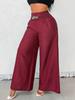 Women's Pleated Wide Leg Pants with Metal Fasteners Multi Color Casual Trousers