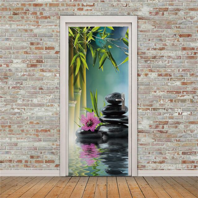 Selbstklebende Türtapete PVC Home Design Dekoration Strand Straße Aufkleber Porte Landschaft Poster Wandbild Wandtattoos MT-607