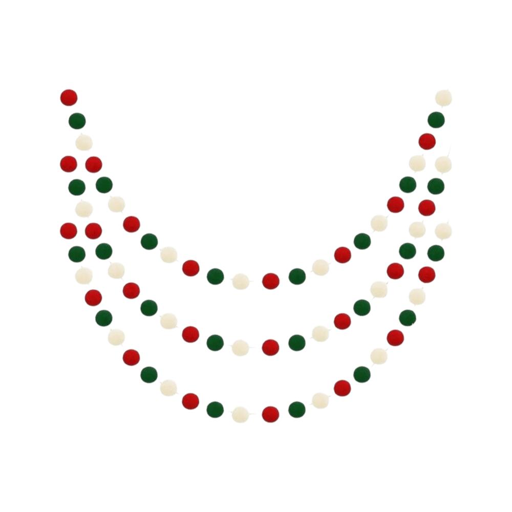 String Design Hanging Felt Garland Pompom Bead String Banner Garland Room Decoration