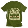 Mens Graphic Print Cotton T-Shirt 1982 Born Streetwear Tee Casual Short Sleeve