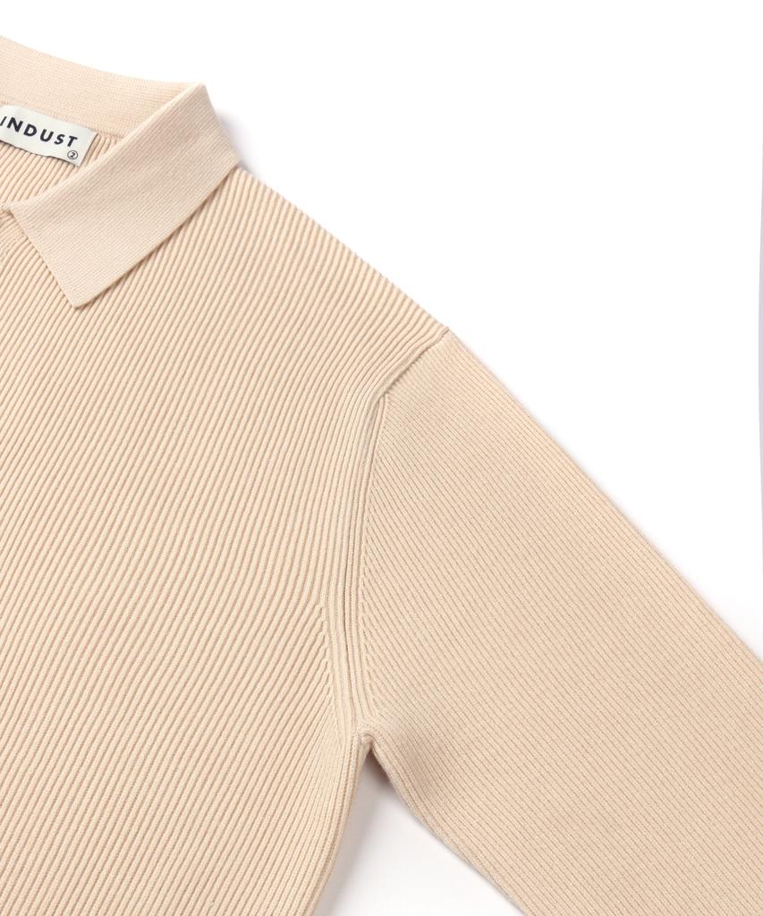 Indust Washable Hacci Collar Cardigan_Ivory