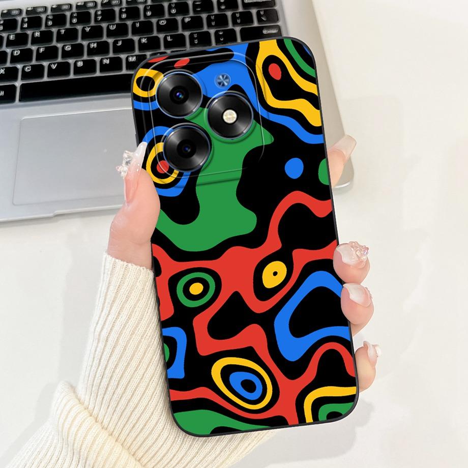 For Tecno Spark Go 2024 Case Tecno Spark 20c 20 Pop 8 Funda Aesthetic Cartoon Panda Rabbit Camera Protection Matte Soft Cover