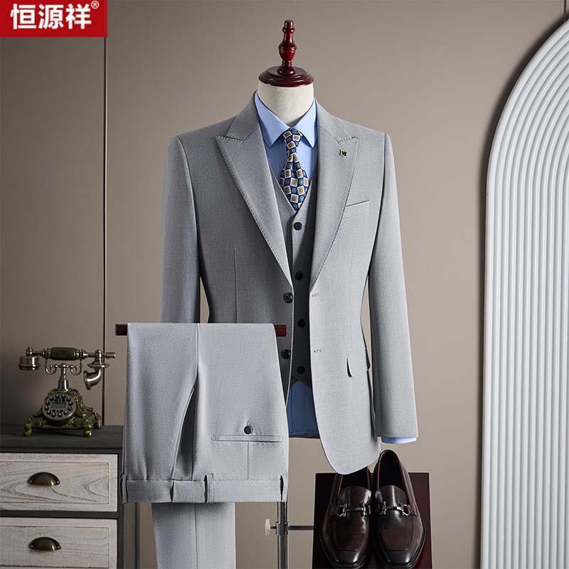 Men s Peak Lapel Three-Piece Suit 7XL