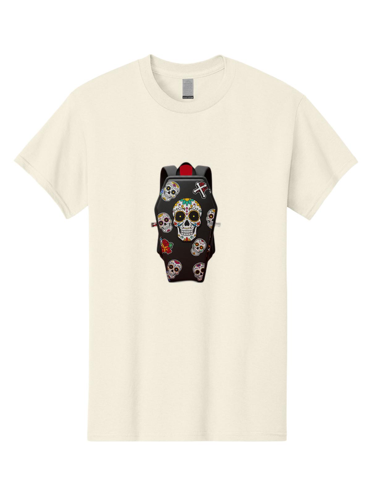 Sugar-Skull-Backpack Mens Graphic Tee, 100% Cotton, Casual Summer Wear S