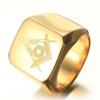 Goldene und Schwarze Herrenringe Schmuck Freimaurerei Freier Maurer Ring Freimaurerring Edelstahl Fingerring Größe 7 bis 14
