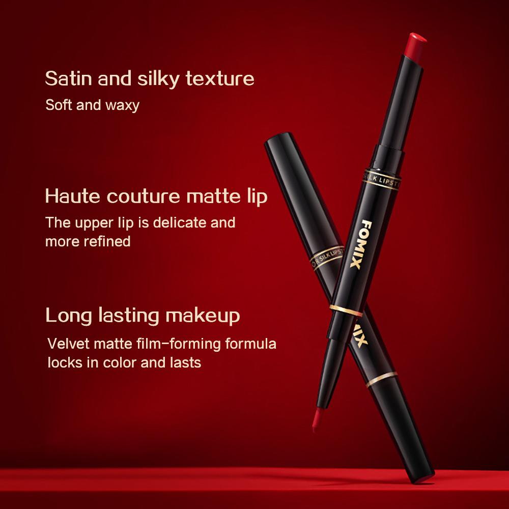 FOMIX Dual-ended Lipstick Silky Texture Matte Matte Finish Not Easy To Stain Outline The Lip Shape Lip Liner