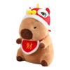 Adorable Christmas Capybara Plush Toy With Soft Short Plush Filling For Kids Gifts