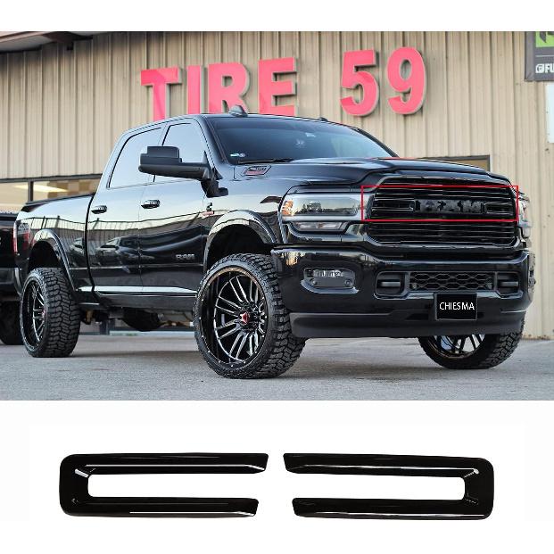 CHIESMA, Kit di Finitura Griglia Anteriore Adatto Per Dodge Ram 2500 3500 4500 5500 2019-2024, Nero Nuovo OEM Per 68358570AA 6NB35TZZAB Parti di Copertura Accessori