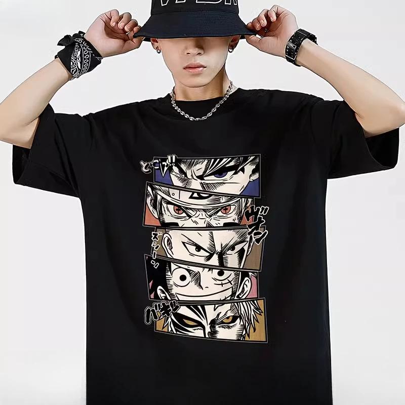 Popular Anime T-Shirt Unisex's Trend Saiyan ONE PIECE Naruto Japanese Cotton T-Shirt Short Sleeve Fashion Casual Summer Unisex's Top