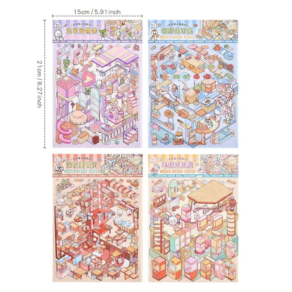 New Creative Microscopic 3D Stickers Waterproof Vintage PET Stickers 3D Design DIY Adhesive Decals