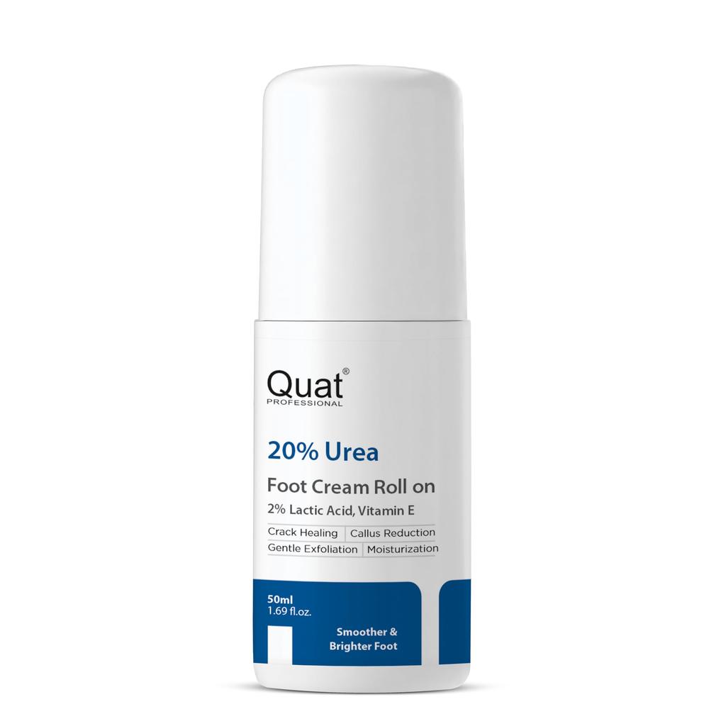 Quat Professional 20% Urea Foot Cream Roll On, 2% Lactic Acid, Vitamin E, Crack Healing, Callus Reduction, Crack Blaster Cracked Heel Repair Roll