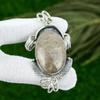 Natural Fossil Coral Gemstone Pendant Brown 925 Sterling Silver Indian Jewelry