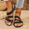 Fashion Women Sandals Flat Summer Clip-toe Casual Sandals Women Rome Narrow Band Ankle Sandals Buckle Strap Beach Designer Shoes Women