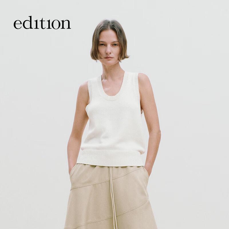 EditionE+ Soft Cotton Cashmere U-Neck Knit Vest