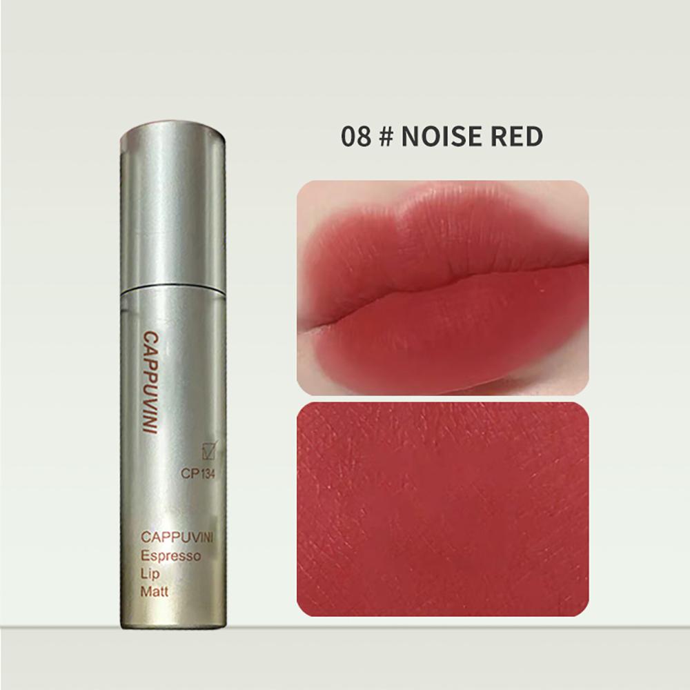 Cappuvini Espresso Matte Lipstick Velvet Lip Glaze Waterproof Long-lasting Texture Smooth Glossy Makeup Setting Lip
